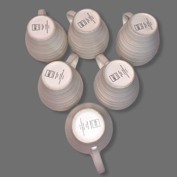 Mikasa Dining Preowned Mikasa Swirl White Coffee Mug Set Of 6